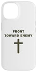 iPhone 14 Front Toward Enemy – Christian Faith Military Cross of Jesus Case