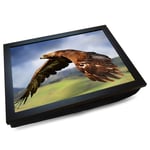 Deluxe Cushioned Lap Tray | Wooden Frame | Golden Eagle in Flight #HH