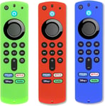 Firestick Lot De 3 Coques De Télécommande Compatibles Avec Télécommande Vocale Alexa(3E Génération)Avec Fire Tv Stick 4K(Phosphorescent),Coques En Silicone Avec Lanière(Vert)