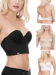 Ultimo Longline Low Back Bra Strapless Push Up 0403 Removable Gel Padded Cups