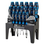 Draper 44 Piece Precision Screwdriver Hex Key and Bit Set | Soft Grip Drivers Hand Tools | DIY and Professional Kit | Tool Stand | Magnetic Tips | 81294