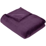 Plaid flanelle Ollis violet 130x180cm - Atmosphera créateur d'intérieur