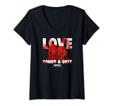 Womens Chucky & Tiffany Blood Stained Love Honor Obey V-Neck T-Shirt