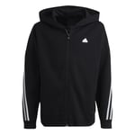 adidas Hettegenser Future Icons 3-stripes Full Zip - Sort/hvit Barn, størrelse 128 cm