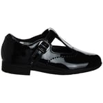 Clarks Childrens Unisex Scala Seek Kids Black Shoes Patent Leather - Size UK 9 Kids