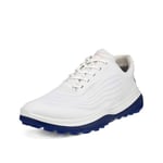 Ecco M Golf LT1 Mens Spikeless Leather Golf Shoes 132264 White Blue