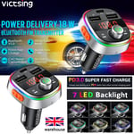 Wireless Bluetooth FM Car Transmitter MP3 Player USB Charger Handsfree Kit UK