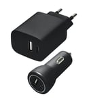 Speedlink - Wall & Car Charger Set USB-A & USB-C 15W, black