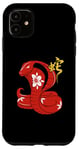 Coque pour iPhone 11 Nouvel An chinois 2025 Année du serpent Cobra rouge