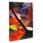 Sleeping Deer In The Forest By Franz Marc Canvas Print for Living Room Bedroom Home Office Décor, Wall Art Picture Ready to Hang, 30 x 20 Inch (76 x 50 cm)