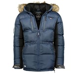 Geographical Norway Danone Men - Doudoune Chaude Matelassée Homme - Veste Manteau Chaud Doublure Hiver Hommes - Blouson Coupe Vent Manches Longues - Rembourrage Qualité Tissu (MARINE 3XL)