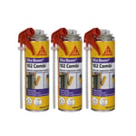 Lot de 3 mousses polyuréthanes expansives SIKA Sika Boom 102 Combi - 500ml