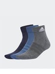 adidas Sportswear Unisex Cushioned Sportswear Ankle Socks - 3 Pack - Navy, Navy, Size S, Men