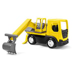 Wader 35366 35366-Tech Camion avec Pelleteuse, Pelle Mobile, tête rotative et Axes en Acier Robuste Jaune 31 x 14,5 x 19 cm À partir de 12 Mois Idéal comme Cadeau créatif