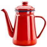 SovelyBoFan 1.1L Enamel Coffee Pot Hand Tea Kettle Induction Cooker Gas Stove Universal Red