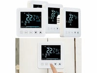 Thermostat mural pour plancher chauffant, LCD, touches tactiles, programmable -