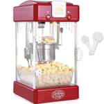 VEVOR Machine à Pop Corn 300 W, Appareil à Pop-corn de Comptoir Électrique, Bol de 71 g pour 3,8 L par Lot, avec Porte en PP, 2 Cuillères et Plateau, Style Cinéma, pour Fête Magasin Soirée, Rouge