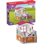 Box avec jument Lusitanienne, coffret schleich avec 12 éléments dont 1 cheval schleich inclus, coffret figurines pour enfants dès 5