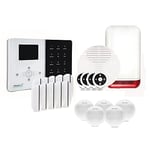 Atlantic's - Alarme Maison sans Fil IP IPEOS KIT Extra sirène Full sans Fil MD-329R - Pack Alarme WiFi - Paramétrage à Distance Blanc et Noir