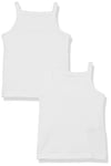 Amazon Aware Camisole en Coton élastique Fille, Lot de 2, Blanc, 11-12 Ans