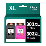 Coloran 303 XL Pack de 2 Cartouches d'encre Remplacement pour HP 303 XL Noir et Couleur pour HP 303XL pour HP Envy Photo 6234 7200 6230 7830 6220 6232 7134 6232 7134