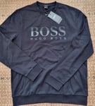 New Hugo Boss mens black athleisre jumper cardigan pullover suit jeans top XXL