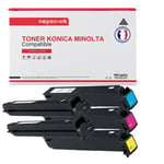 NOPAN-INK - Toner x5 TN-611 (TN611) Noir (x2) + Cyan + Magenta + Jaune compatible pour Konica Minolta Bizhub C550 C650 Deve