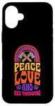 iPhone 16 Plus Peace Love And Axe Throwing Bohemian Rainbow Case