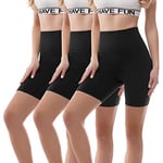 SINOPHANT Short Femme Sport été à Taille Haute Cycliste Legging Court Shorty Anti Frottement Cuisse Short sous Robe sous Jupe(S-M,3 Noir)