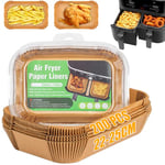 Owelth 22-25cm Papier Cuisson pour Air Fryer Dual Zone, 200 Pièces Papier Sulfurisé Air Fryer Rectangulair, Antiadhésive Jetables Papier Friteuse sans Huile, Air Fryer Paper Liner Accessoires