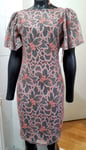 NEW Paper Dolls Multi Fluted Sleeve Dress Coral UK 10