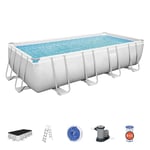 Bestway piscine hors sol rectangulaire Power Steel™ 549 x 274 x 122 cm, Blanc