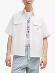 HUGO Relaxed Fit Short Sleeve Shirt, Open White