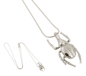 Beetle Mini Necklace Silver Ioaku - skalbagge