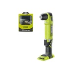 Pack Ryobi Perceuse-visseuse d'angle RAD1801M - 18V One+ sans batterie ni chargeur - Coffret 69 accessoires mixtes perçage et vissage RAK69MIX