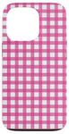 iPhone 13 Pro Pink Checkered Plaid Flannel Gingham Pattern Checker Rustic Case