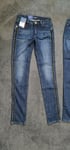 Trussardi Jeans 260 Skinny Jeans Size 26W 32L Dark Blue Distressed