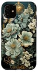 iPhone 11 Sage Green Wildflower Floral Moon Flower Botanical Case