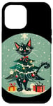 iPhone 14 Pro Max Cool Christmas Cat with Tree and Star Topper Case