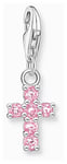 Thomas Sabo 2032-051-9 Charm Club Pink Stone Set Cross Jewellery