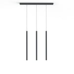 LUMICOM - STELO TRACK 3X Suspension, LED INTEGREE, 12.6W, 4000K, métal, gris anthracite, H.60cm