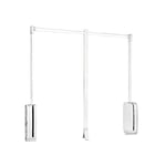 Emuca - Penderie rabattable pour armoire Sling, 830-1150mm, Plastique blanc, Acier et Plastique.