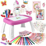 Projecteur de Dessin - MARSEE - Table de peinture 43x29x44cm avec 72 motifs autocollants créative pour enfants