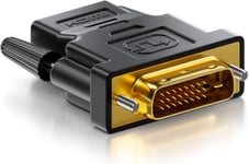 Adaptateur HDMI-DVI - HDMI Femelle vers Connecteur DVI-D Mâle (24+1) (19pol) 1080p Full HD 1920x1200 - Noir.[V143]