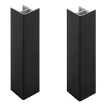2x Jonction de plinthe 120mm finition noir mat Cuisine Raccord Connecteur Pied de meuble Profil PVC Plastique