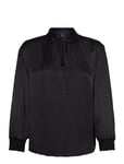 D1. Stand Collar Pop Over Blouse Black GANT