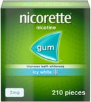 Nicorette Nicotine 2mg Icy White Gum - 210 Pieces