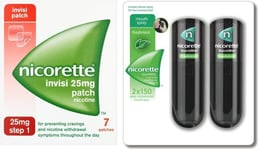 Nicorette QuickMist Duo & Nicorette Step 1 25mg Invisi Patch Dual Support Bundl