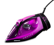 Daewoo Glide Iron, The Free Glide, 2200W, Cordless Iron, Corded Base, High Burst Steam And Precision Tip, Adjustable Temperature Dial And Self Clean Function With Anti Calcium Function, Purple