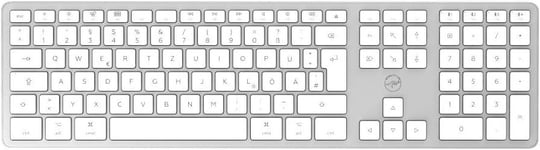 ML311869 Clavier sans Fil Qwertz, Disposition Allemande id?ale pour Mac Blanc/Argent?